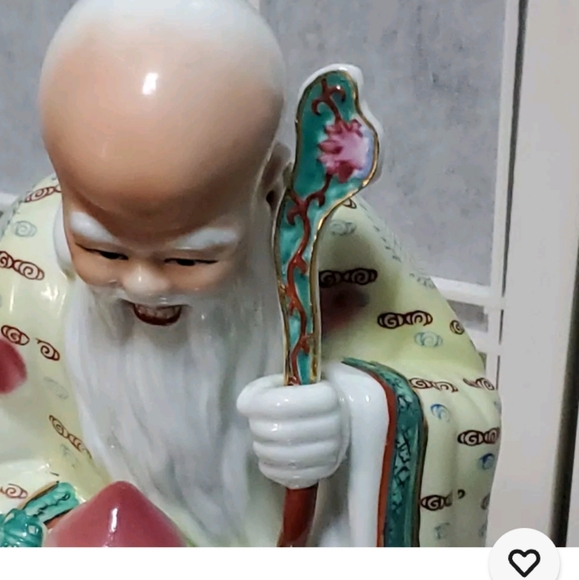 Large 13.5" Chinese Porcelain Figurine - Picture 6 of 10